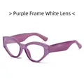 Retro cat-eye sunglasses with trendy purple translucent frames and clear lenses - Regular / Regular (Incl. 13% VAT) Purple Frame Clear Lenses