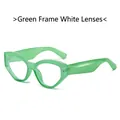 Retro cat-eye sunglasses with trendy translucent green frames and clear lenses - Regular / Standard (Incl. 13% VAT) Green Frame Clear Lenses