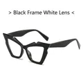 Y2K fashion cat-eye sunglasses with black frame and clear lenses for a trendy streetwear look - Regular / Standard Black Frame Clear Lenses