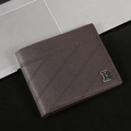 Portefeuille vintage en cuir marron foncé pour homme avec texture et logo en métal - café
