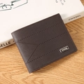 Herren-Brieftasche in Dunkelkaffee mit Litschi-Muster und metallenem Logo-Schild - Kaffeebraun
