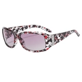 Lunettes de soleil sport ovales polarisées pour femmes avec strass et verres dégradés violets - Monture Florale Violette Verres Gris