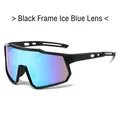 Outdoor wielrenzonnebril met zwart montuur en ijsblauw verlopende glazen - Zwart Frame Ijsblauw Lens