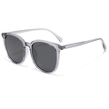 Gafas de sol polarizadas TR90 ovaladas grandes en gris translúcido con protección UV - Montura Gris Lente Gris