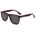 Lunettes de soleil polarisées TR rouge bordeaux avec monture carrée et détails rayés - Standard / Régulier (incl. TVA 13 %) Monture bordeaux verres gris