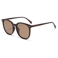 Gafas de sol polarizadas ovales TR90 con montura de carey y lentes de color marrón - Montura de Leopardo / Lentes Té