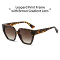 Occhiali da sole squadrati oversize con montatura leopardata e lenti sfumate tè - Montatura Leopardata Lenti Sfumate Tè