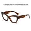 Occhiali da sole cat-eye con montatura tartarugata e lenti trasparenti per un look retrò - Montatura Demi Lenti Trasparenti