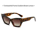 Occhiali da sole cat eye con montatura tartarugata e lenti marroni sfumate dal look rétro - Montatura Leopardata Lenti Sfumate Tè