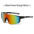 Gafas de sol deportivas Y2K montura negra y lentes de espejo degradadas en naranja - Montura Negra Espejo Naranja