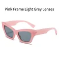 Pink cat-eye sunglasses with translucent frames and light grey lenses for fashion - Pink Frame Light Grey Lens