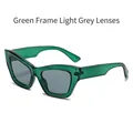 Cat eye sunglasses with translucent green frame and light grey lenses for a retro style - Green Frame Light Grey Lens