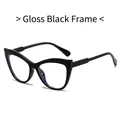 Montatura occhiali cat-eye nero lucido con finitura premium per un look retrò - Montatura nero lucido / Lenti trasparenti
