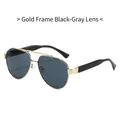 Klassische Pilotenbrille mit goldenem Metallrahmen und dunkelgrauen Gläsern für Herren - Goldrahmen Schwarzgrau