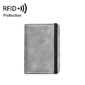 Portapassaporto grigio in pelle PU con protezione RFID e elastico di sicurezza - Grigio