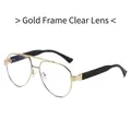 Classic aviator sunglasses with gold metal frame and clear lenses for men and women - Regular / Standard Gold Frame with Clear Lenses