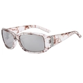 Lunettes de soleil polarisées à texture marbre rose avec strass en cristal sur la monture - Standard / Standard (incl. TVA 13 %) monture à fleurs grises avec verres gris clair