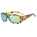 Lunettes de soleil ovales polarisées avec monture léopard et verres bleu-vert - Standard / Standard (incl. TVA 13 %) monture à fleurs jaunes avec verres dorés