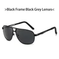 Polarized aviator sunglasses featuring a matte black metal frame and dark grey lenses - Black Frame Black Grey Lens