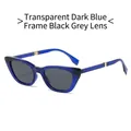 Occhiali da sole pieghevoli cat eye con montatura blu scuro e lenti grigie - Montatura Blu Scuro Trasparente Lente Grigia