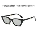 Occhiali da sole cat eye pieghevoli con montatura nera e lenti a specchio - Montatura Nero Lucido Lente Specchio Argento