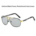 Lunettes de soleil aviateur monture or-noir et verres gris photochromiques - Monture Or Noir Verres Photochromiques Gris