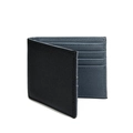 Men's bifold wallet in black and grey nylon fabric with multiple card slots - Black