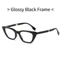 Chic black cat eye folding sunglasses with gold hinges and glossy finish for women - Regular / Regular Glossy Black Frames (Inc. 13% VAT)