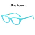Chic blue cat-eye folding sunglasses with bright glossy frame and gold hinges - Regular / Standard (Incl. 13% VAT) Blue Frame