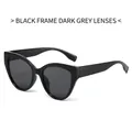 Occhiali da sole cat eye con montatura nera lucida e lenti grigio scuro in stile retrò - Montatura Nera Lenti Grigio Nero