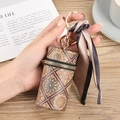 Mandala pattern cylindrical lipstick pouch with gold zipper and striped silk scarf accessory - Mandala Pattern (No.3)
