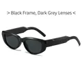 Fashionable thick black frame sunglasses with dark gray lenses in a modern retro style - Black Frame Black Grey Lens