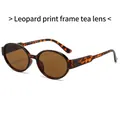 Occhiali da sole ovali rétro con montatura leopardata e lenti color tè per donna - Montatura Leopardata / Lenti Tè