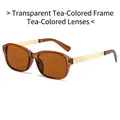 Vintage retro sunglasses with translucent tea frames, tea lenses and golden metal temples - Transparent Tea Frame Tea Lens