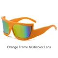 Lunettes de soleil cyberpunk monture orange avec verres miroirs rouges - Monture Orange Miroir Rouge
