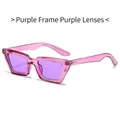 Lunettes de soleil œil de chat vintage avec monture et verres violet translucide - Standard / Régulier (TVA de 13 % incluse) Monture violette Verres violets