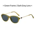 Occhiali da sole cat-eye verdi traslucidi con lenti grigie e stanghette dorate - Standard / Regolare (incl. 13% IVA) montatura verde e lenti grigio scuro