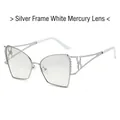 Lunettes de soleil polygone avec monture en métal argenté et verres miroir blancs - Standard / Standard (incl. 13% TVA) monture argentée et verres miroirs argentés