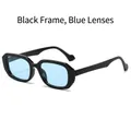 Modieuze oversized zonnebril met zwart montuur en lichtblauwe oceaanlenzen - Zwart Frame Blauwe Lenzen