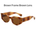 Gafas de sol cat-eye chic con montura y lentes marrones para mujer a la moda - Montura Té Lente Té