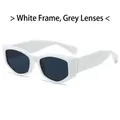 Lunettes de soleil œil de chat chic avec monture blanche et verres gris foncé femme - Standard / Régulier (incl. 13 % TVA) monture blanche et verres gris noir