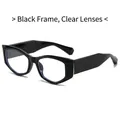 Lunettes œil de chat modernes noires à monture épaisse polygonale et verres clairs - Standard / Monture noire standard verres transparents