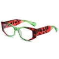Lunettes de soleil œil-de-chat surdimensionnées avec monture motif pastèque vert et rouge - Standard / Standard (TVA 13 % incluse) Monture verte et rouge avec verres clairs