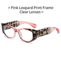 Lunettes œil de chat motif léopard rose avec branches épaisses et verres dégradés - Standard / Standard (TVA 13 % incluse) Monture léopard rose verres clairs