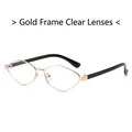 Irregular geometric gold metal sunglasses with clear white lenses and black temple tips - Gold Frame White Lens