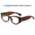 Lunettes œil de chat chic à motif léopard avec monture épaisse et verres clairs - Standard / Régulier (TVA 13 % incluse) monture léopard avec verres transparents