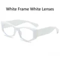 Lunettes de soleil blanches à monture épaisse avec verres clairs et détails dorés - Standard / Régulier (TVA de 13 % incluse) monture blanche verres clairs