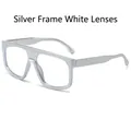 Futuristic silver frame sunglasses with clear lenses and a modern metallic finish - Silver Frame Clear Lenses