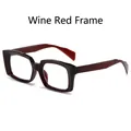 Occhiali anti-luce blu con montatura quadrata rosso vino in stile vintage retrò - Borgogna