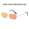 Lunettes de soleil hexagonales rétro avec monture dorée et verres miroirs rouges - Standard / Régulier (incl. TVA 13 %) monture dorée miroir rouge